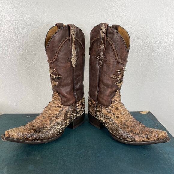 Cowboy Pro Western Snake Boots Brown Leather Men\'s 6.5 main image 14
